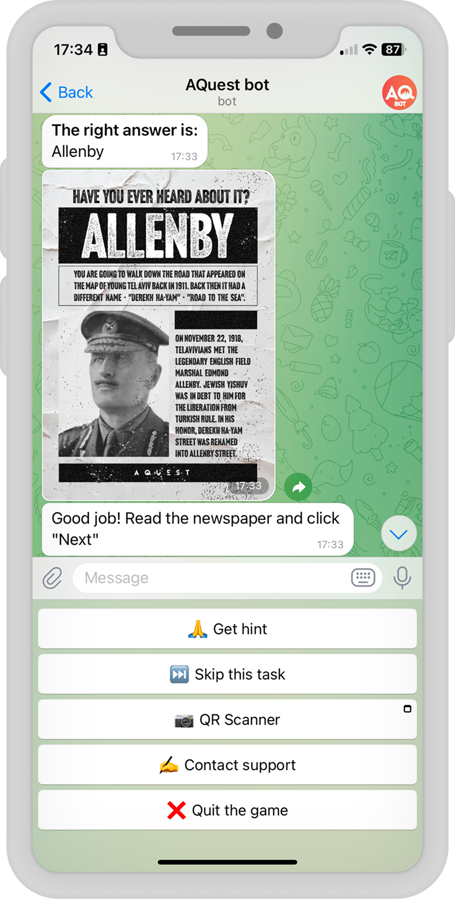 City Quest Chatbot for Israel — AQuest